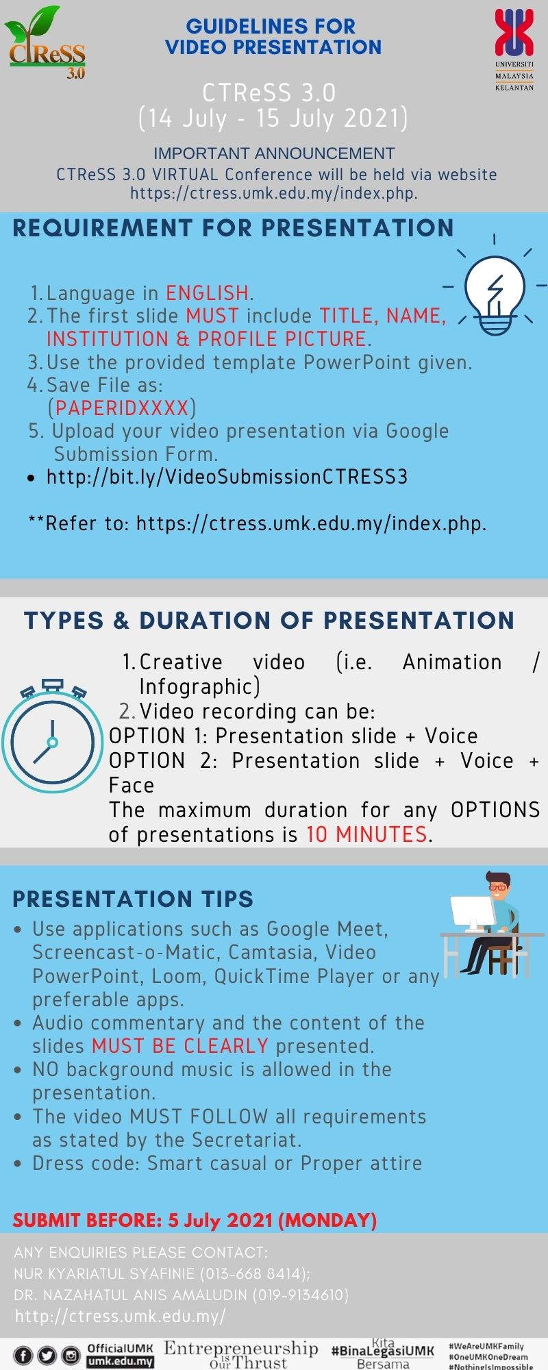 Guideline for Video presentation